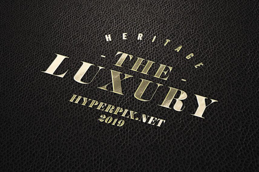 Top Side View of Luxury Logo on Leather Mockup