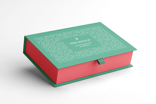 Top Side View of Luxury Magnetic Gift Box Mockup
