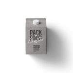 Top Side View of Milk Package Mockup