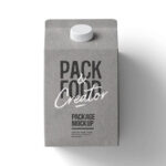 Top Side View of Milk Package Mockup