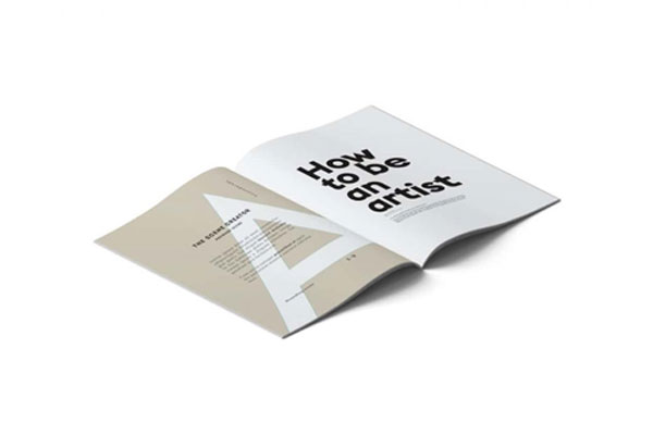 Top Side View of Open Magazine Mockup