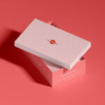 Top Side View of Packaging Shoebox Mockup