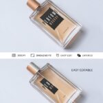 Top Side View of Perfume Bottle Mockup
