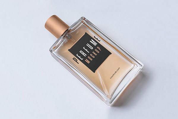 Top Side View of Perfume Bottle Mockup