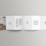 Top Side View of Rectangle 6 Fold Brochure Mockup