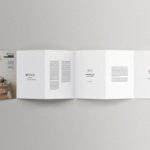 Top Side View of Rectangle 6 Fold Brochure Mockup