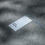 Top Side View of Tag Mockup on Fabric