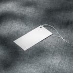 Top Side View of Tag Mockup on Fabric