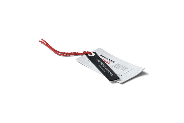 Top Side View of Tags Mockup with Rope