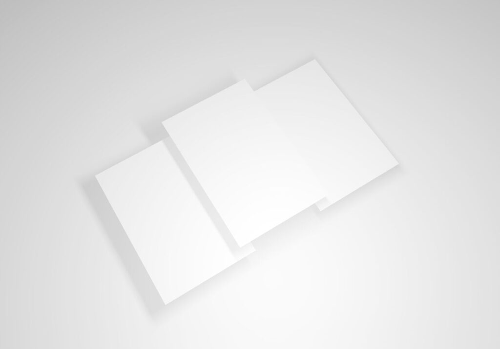 Top Side View of Three Screens Mockup