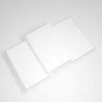Top Side View of Three Screens Mockup