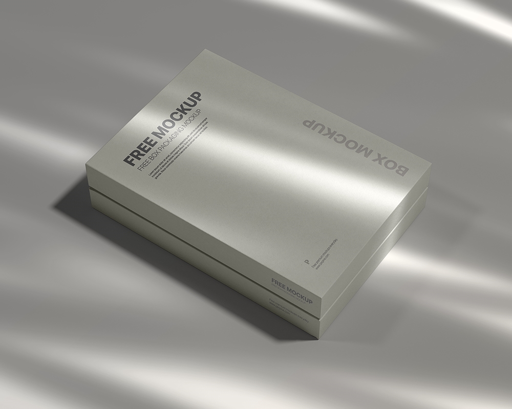 Top Side View of Trendy Vertical Packaging Box Mockup