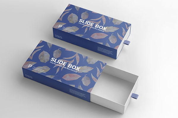Top Side View of Two Rectangle Slide Boxes Mockup