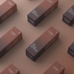Top Side View of Vertical Grid Box Packaging Mockup