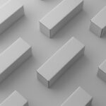 Top Side View of Vertical Grid Box Packaging Mockup