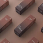 Top Side View of Vertical Grid Box Packaging Mockup