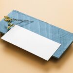 Top Side View of Vertical Paper Card Mockup on Brick