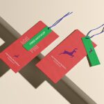 Top Sight of 2 Hanging Double Tags Mockup