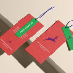 Top Sight of 2 Hanging Double Tags Mockup
