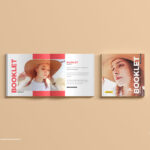 Top Sight of 2 Square Booklets Mockup