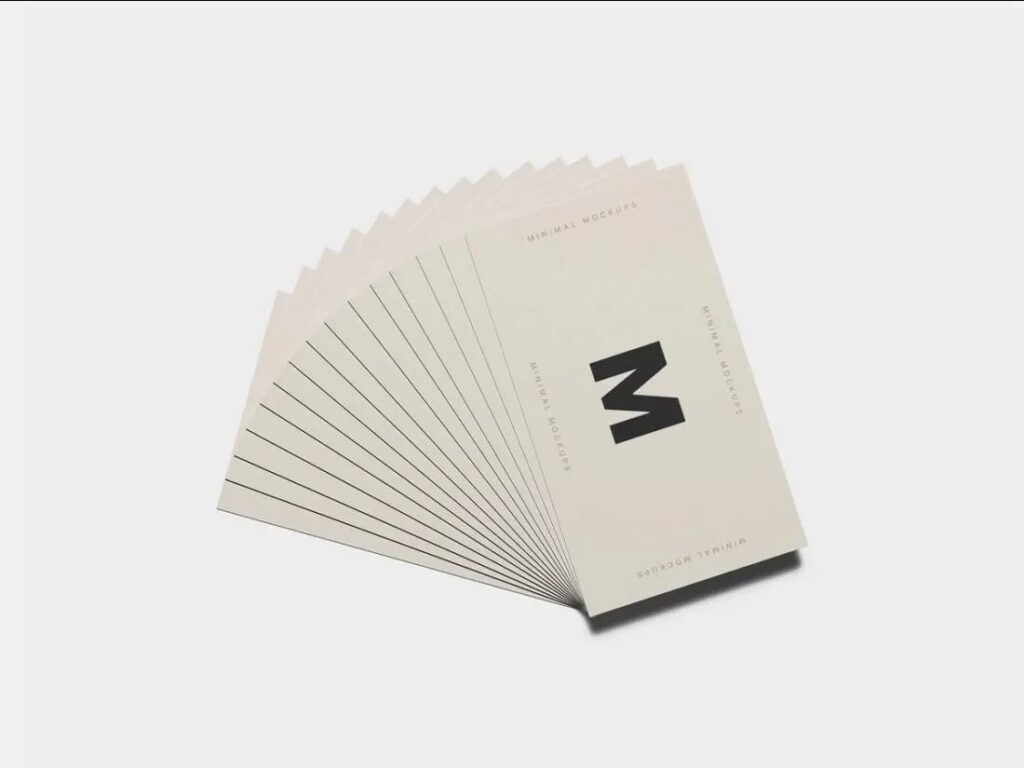 Top Sight of Business Card Mockup