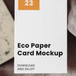 Top Sight of Card Eco Mockup on Stone