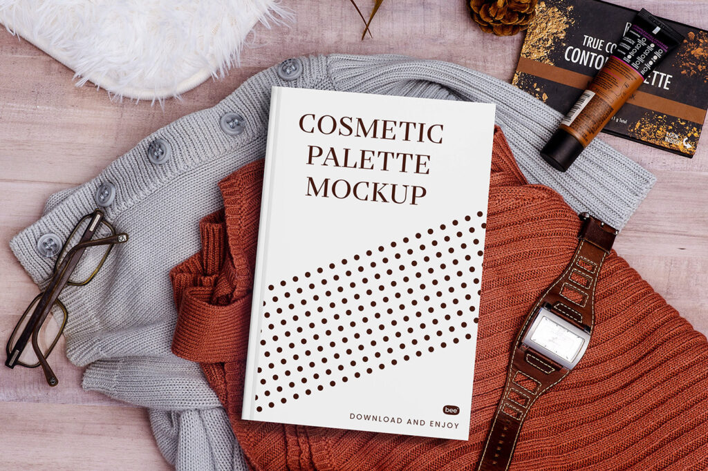 Top Sight of Cosmetic Palette Mockup