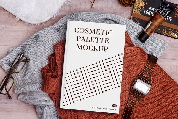 Top Sight of Cosmetic Palette Mockup