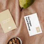 Top Sight of Double Eco Paper Business Cards Mockup