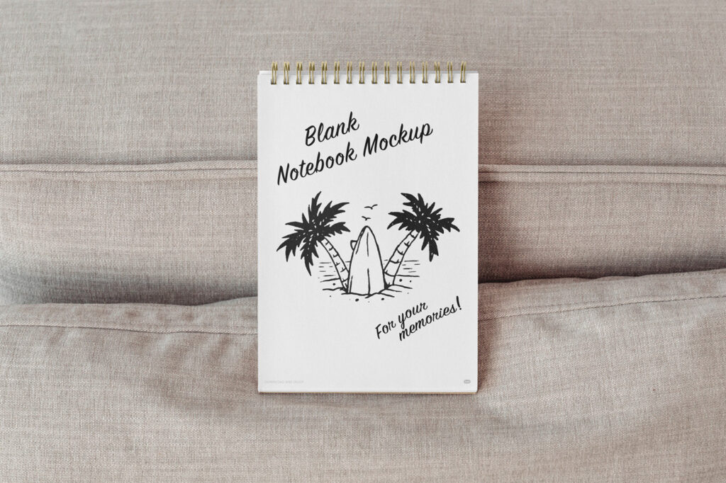 Top Sight of Eco Open Notebook Mockup