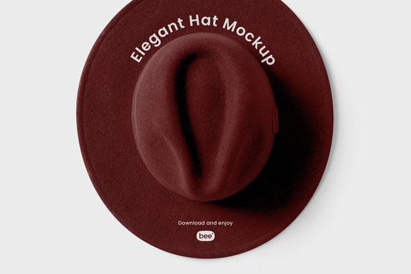 Top Sight of Elegant Hat Mockup
