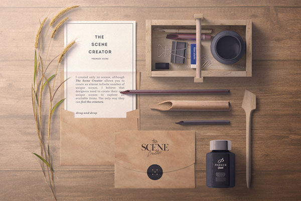 Top Sight of Envelope Mockup with Lettering