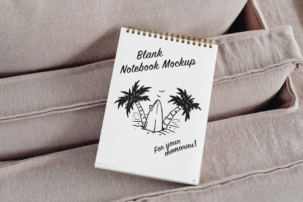 Top Sight of Notebook Mockup