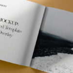 Top Sight of Opened Magazine Mockup