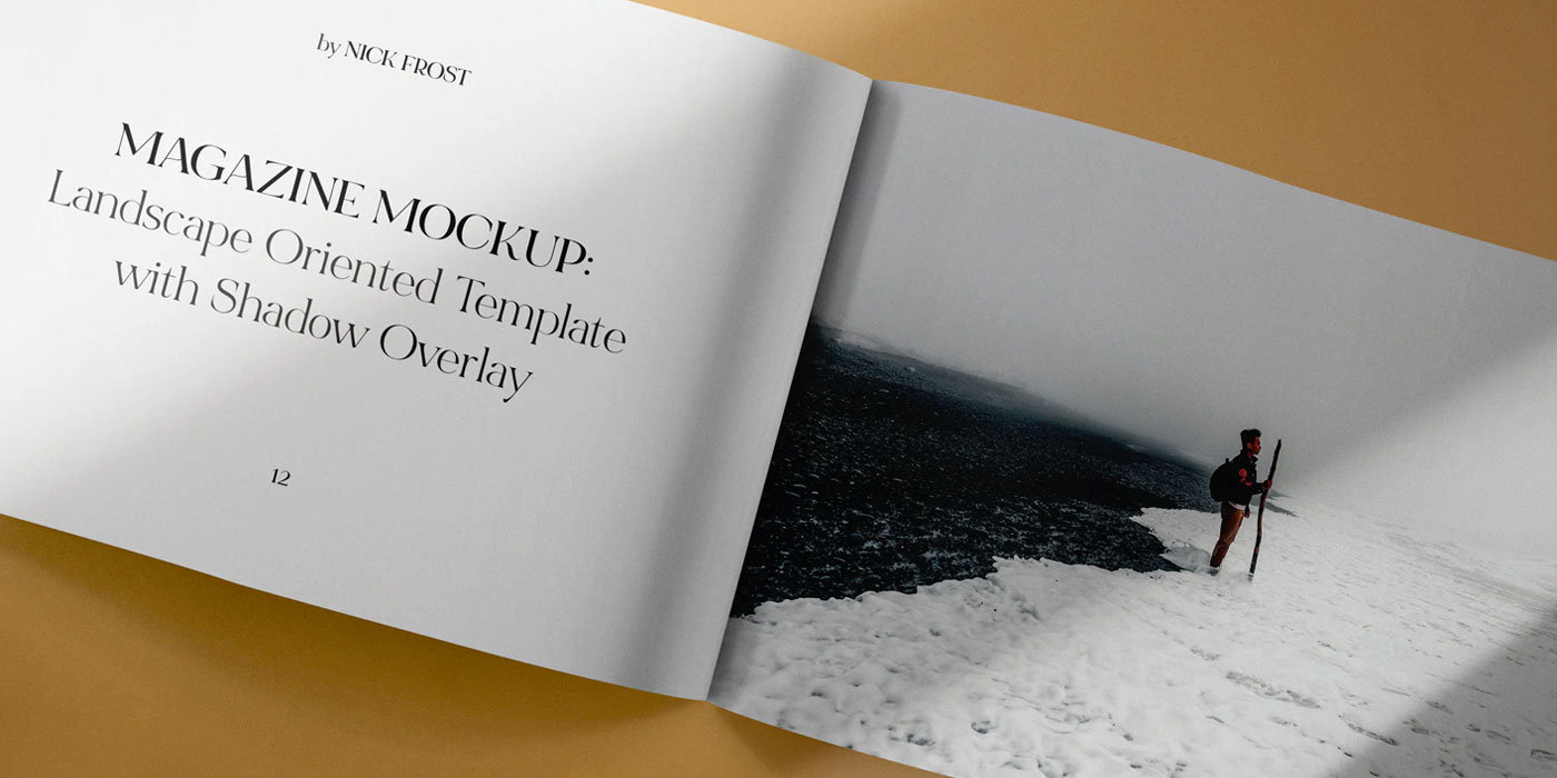 Top Sight of Opened Magazine Mockup FREE PSD