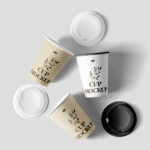 Top Sight of Paper Cups Mockup