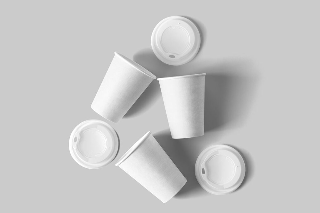Top Sight of Paper Cups Mockup