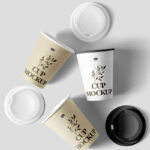 Top Sight of Paper Cups Mockup