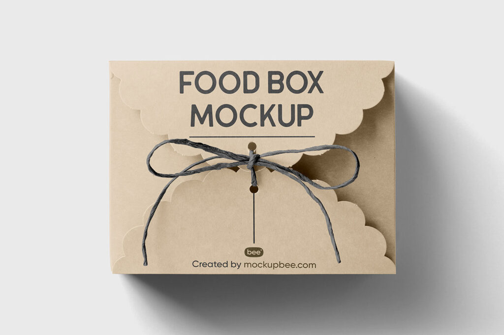 Top Sight of Rectangle Elegant Food Box Mockup