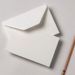 Top Sight of Recycled Invitation Card Mockup with Pencil