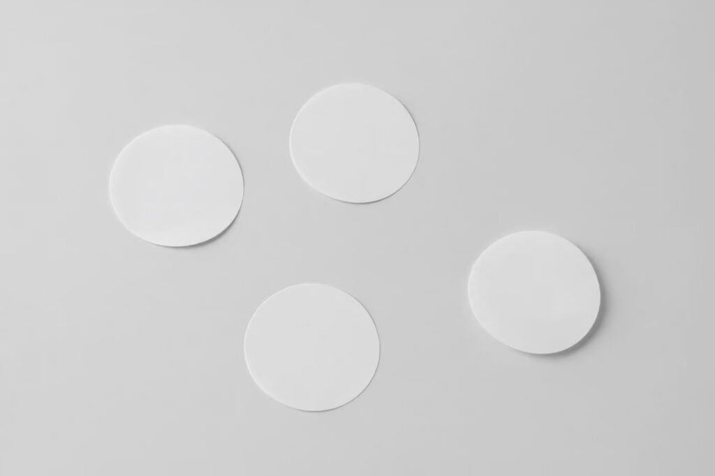 Top Sight of Round Stickers Mockup