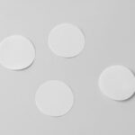 Top Sight of Round Stickers Mockup