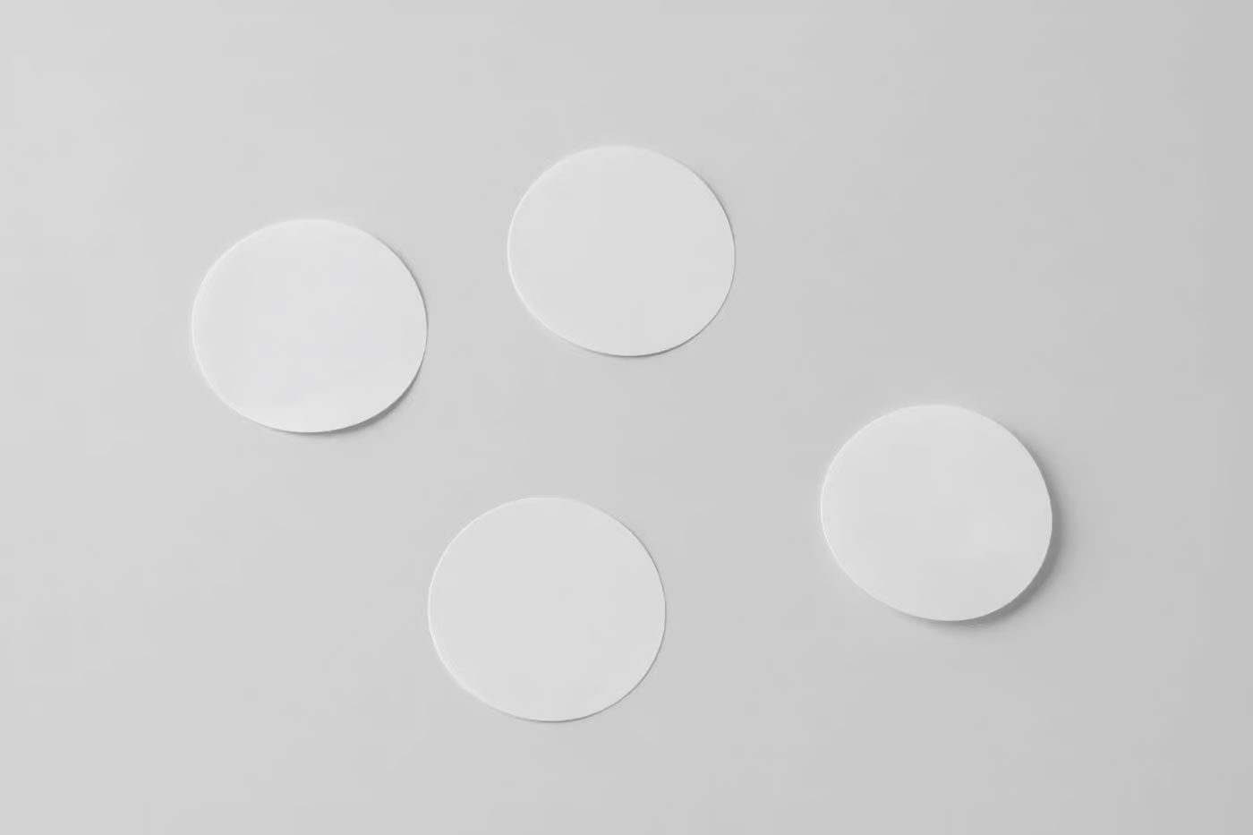Free Top Sight of Round Stickers Mockup PSD Template