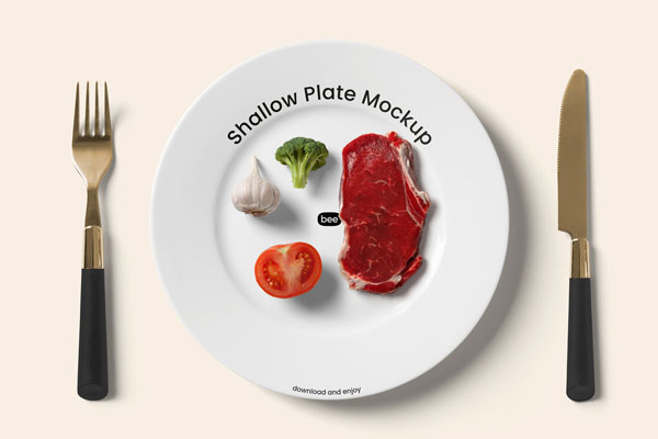 Top Sight of Shallow Plate Mockup mockup preview