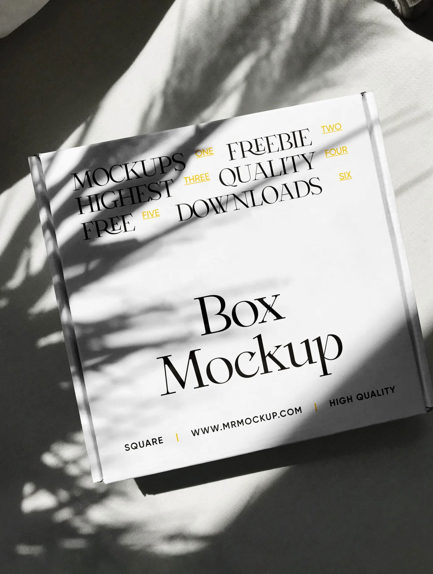 Top Sight of Square Package Mockup FREE PSD