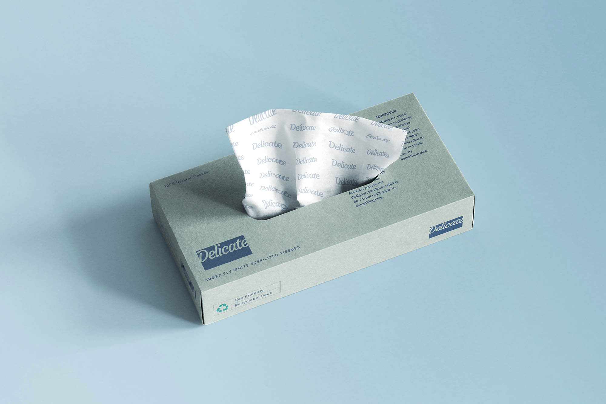 Free Top Sight of Tissue Box Mockup PSD Template