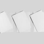 Top Sight of Triple Postcard Mockup