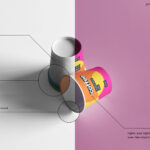 Top Sight of Two Mini Coffee Cups Mockup