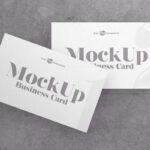 Top View 2 Horizontal Business Cards on Floor Mockups