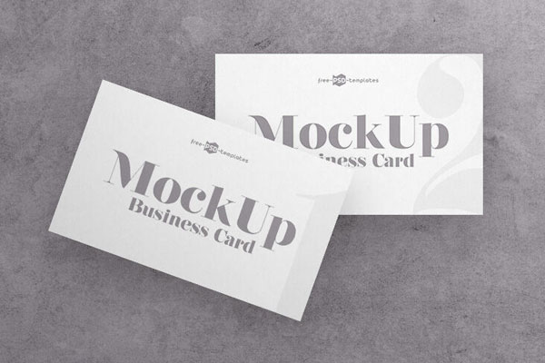 Top View 2 Horizontal Business Cards on Floor Mockups